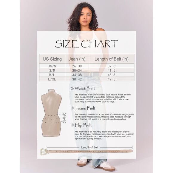 7271 Womens Genuine Leather Belt For Jeans Western Cowgirl Belts For Ladies, - Picture 2 of 6